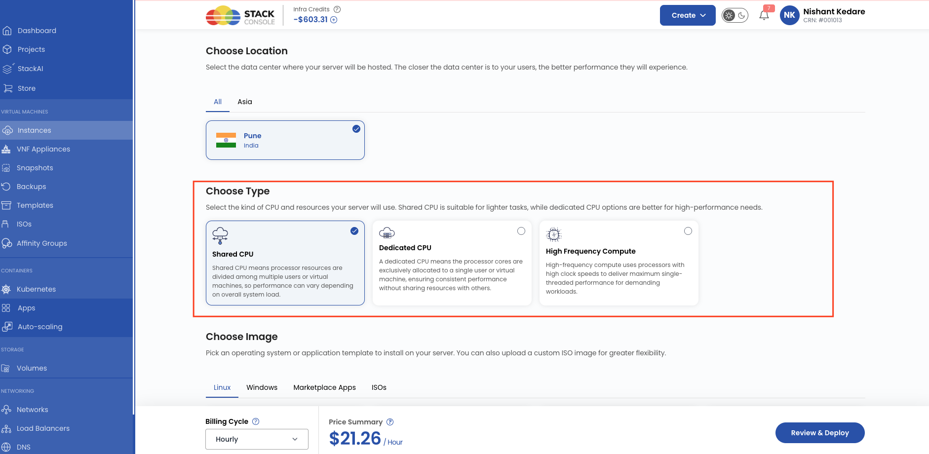 Screenshot: CloudStack — Add Compute Offering with disk offering linked (storage bundled)