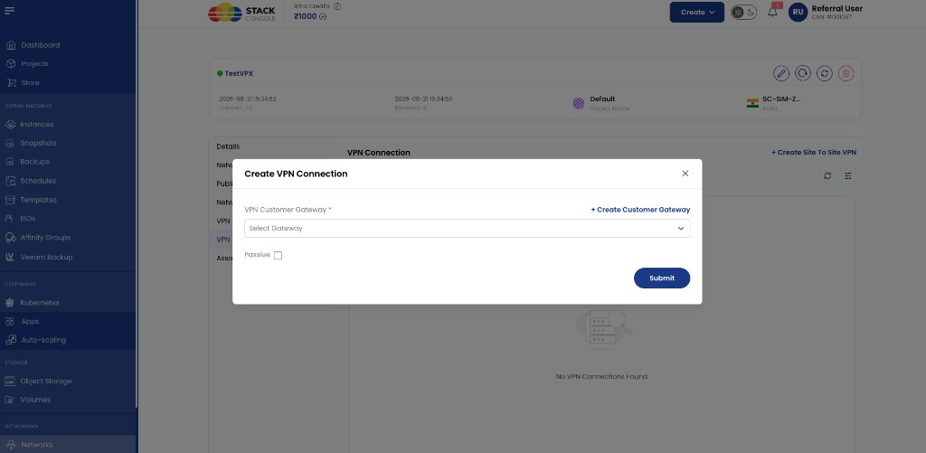 Screenshot: CMP — Create VPN Connection