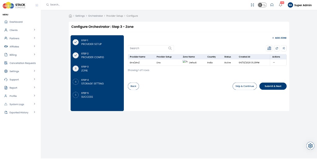 Screenshot: CMP — DNS Step 3 Zone mapping
