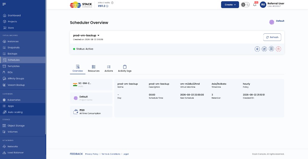 Scheduler Overview — Overview tab