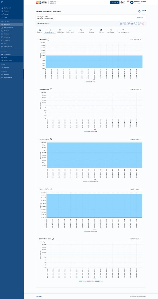 Screenshot: CMP — Virtual Machine Overview → Usage Graphics