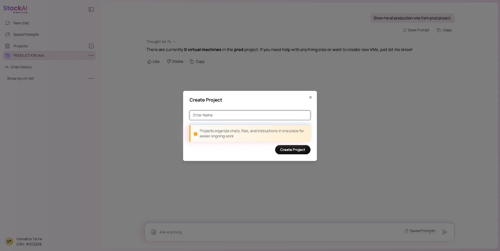 Create Project dialog