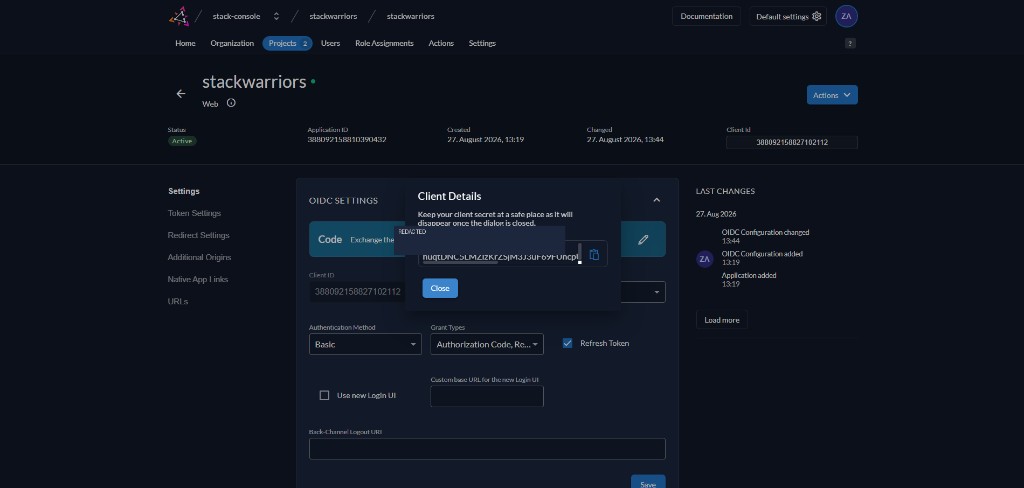 Screenshot: Sign in with instance administrator