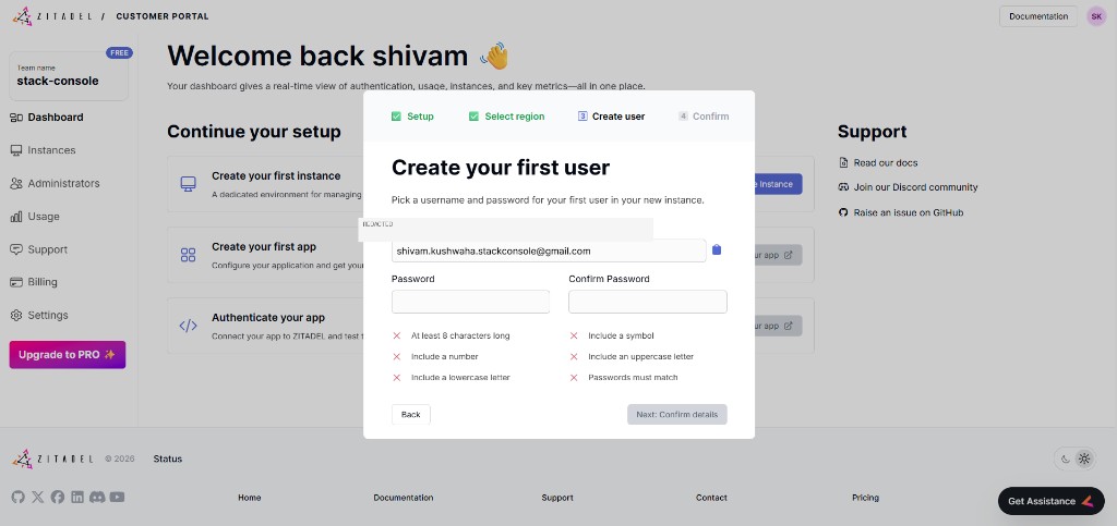 Screenshot: Add cmp-admin as Org Owner